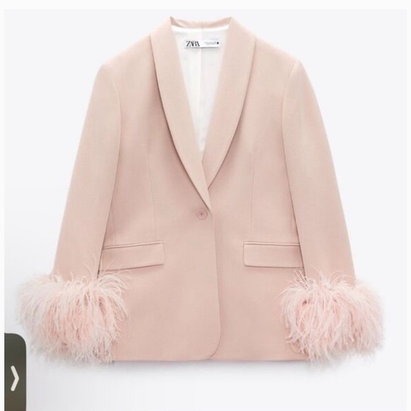 Zara feather blazer pink - Picture 1 of 4